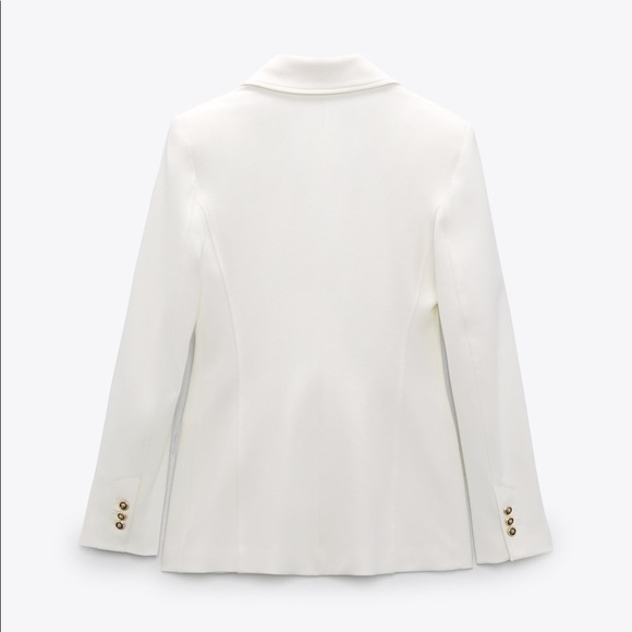 NWT. Zara Oyster White Tailored Double Breasted Blazer. Size S, M. - Picture 7 of 11